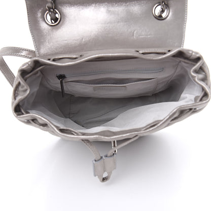 Chanel Metallic Calfskin Chevron Quilted Small Urban Spirit Backpack Silver 5 of 14