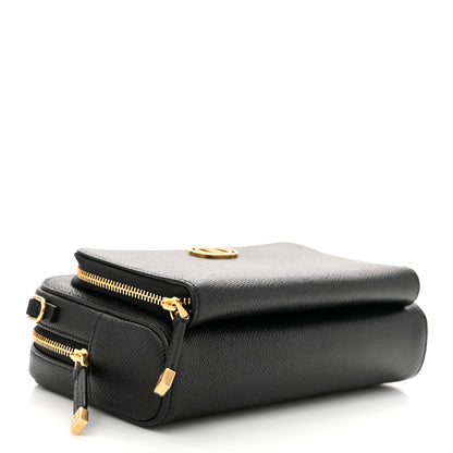 Christian Dior Grained Calfskin Caro Double Pouch Black 4 of 10