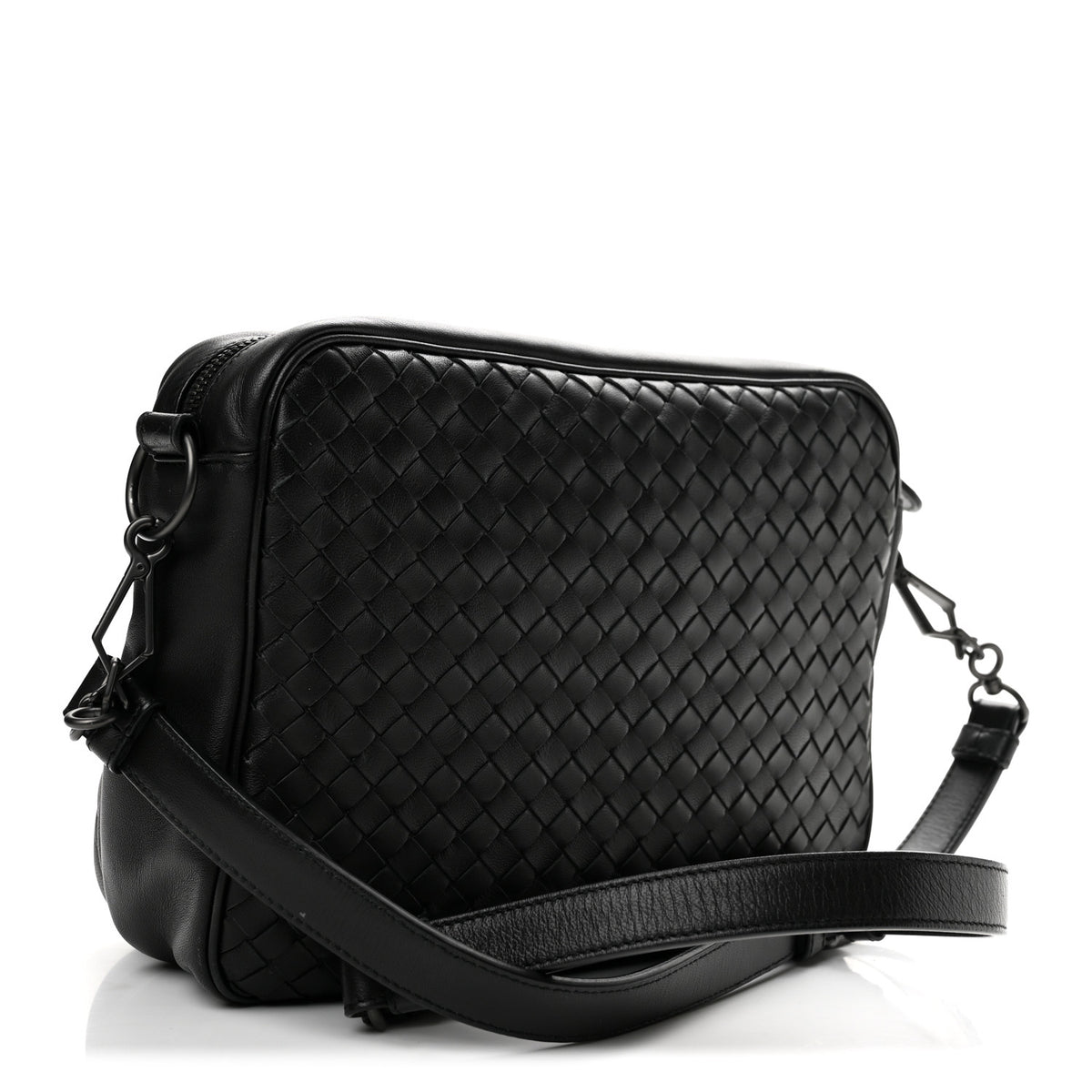Nappa Intrecciato Messenger Bag Black
