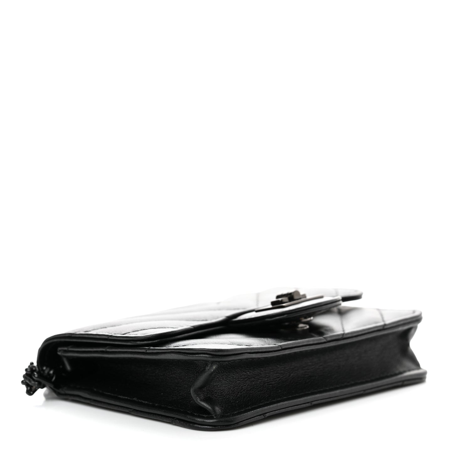 Aged Calfskin Quilted Belt Bag So Black