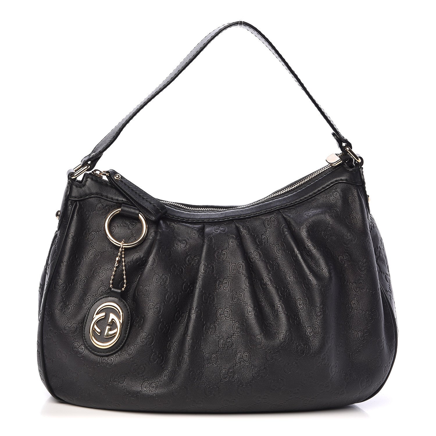 Gucci Guccissima Medium Sukey Hobo Black 1 of 11