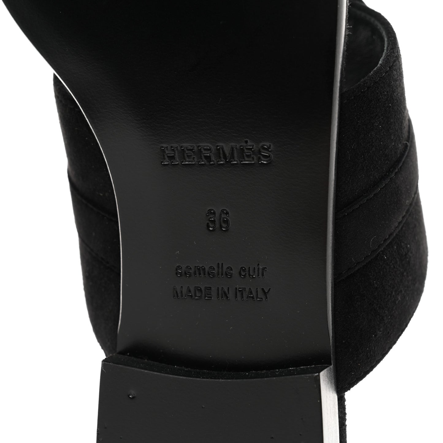 Suede Goatskin Avenue Sandals 36 Black