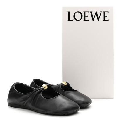 Loewe Lambskin Pebble Ballerina Flats 37 Black 10 of 10