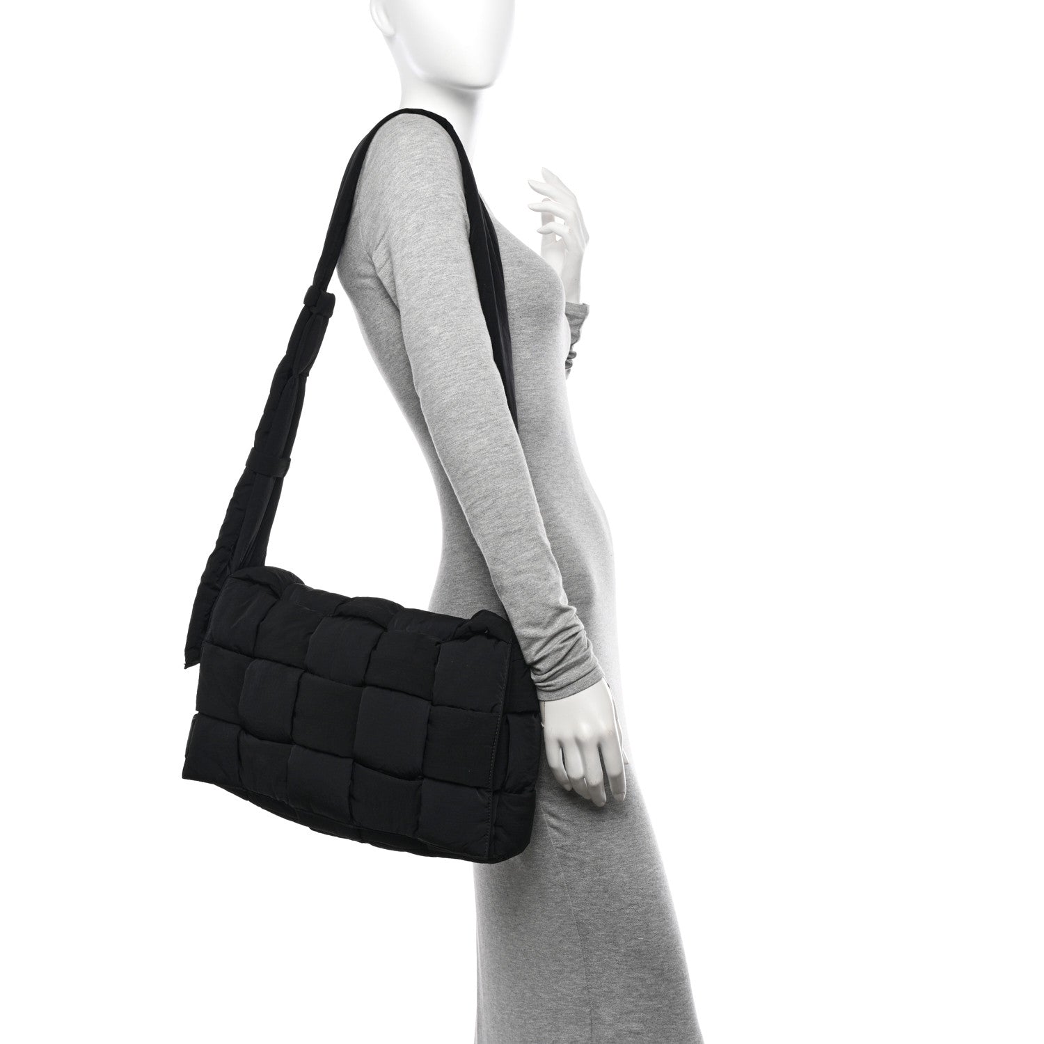 Bottega Veneta Nylon Intrecciato Padded Tech Maxi Cassette Bag Black 2 of 10