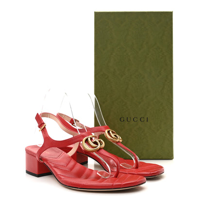Gucci Nappa Matelasse Double G 35mm Thong Sandals 38 Maple Red 9 of 9