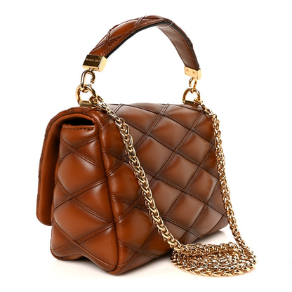 Louis Vuitton Lambskin Malletage Top Handle GO-14 MM Toast Tan 4 of 12