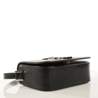 Saint Laurent Lizard Calfskin Embossed Classic Small Monogram Universite Bag Black 4 of 9