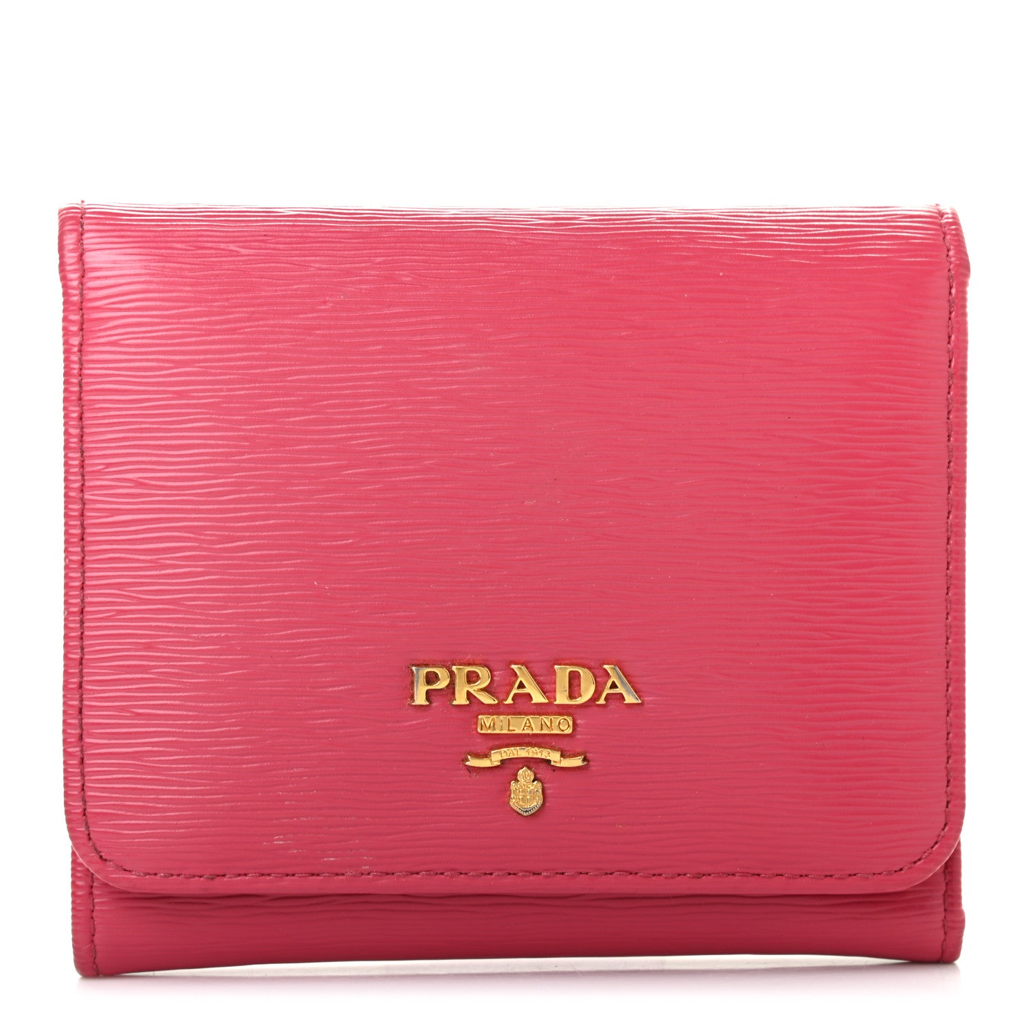 Prada Vitello Move Tri-Fold Compact Wallet Peonia 1 of 14