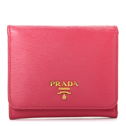 Prada Vitello Move Tri-Fold Compact Wallet Peonia 1 of 14