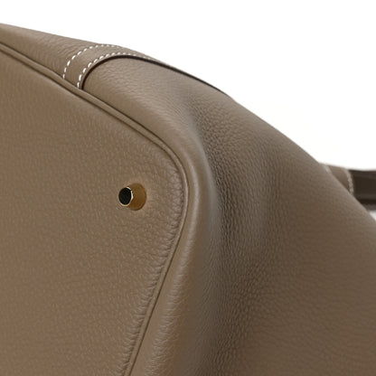 Hermes Taurillon Clemence Picotin Lock 22 MM Etoupe 9 of 13
