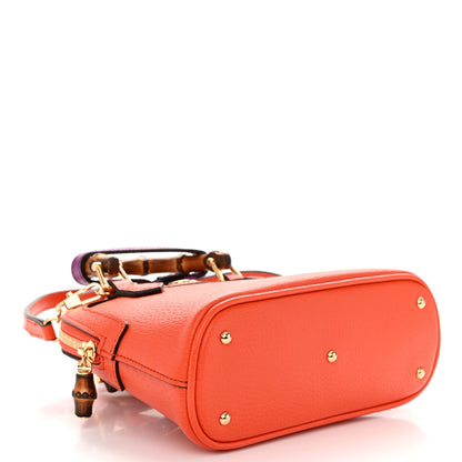 Gucci Textured Dollar Calfskin Mini Diana Dome Tote Bag Deep Orange Spicy Cyclamin 4 of 9