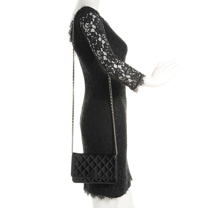 Chanel Patent Quilted Wallet On Chain WOC Black 2 of 8