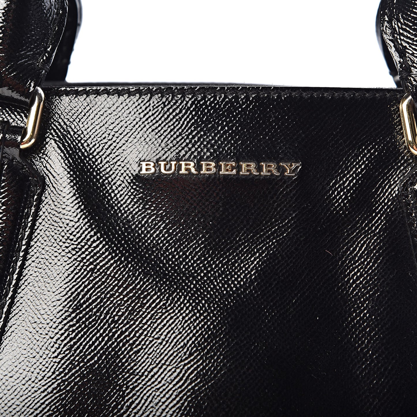 Patent Suede Zip Detail Tote Black