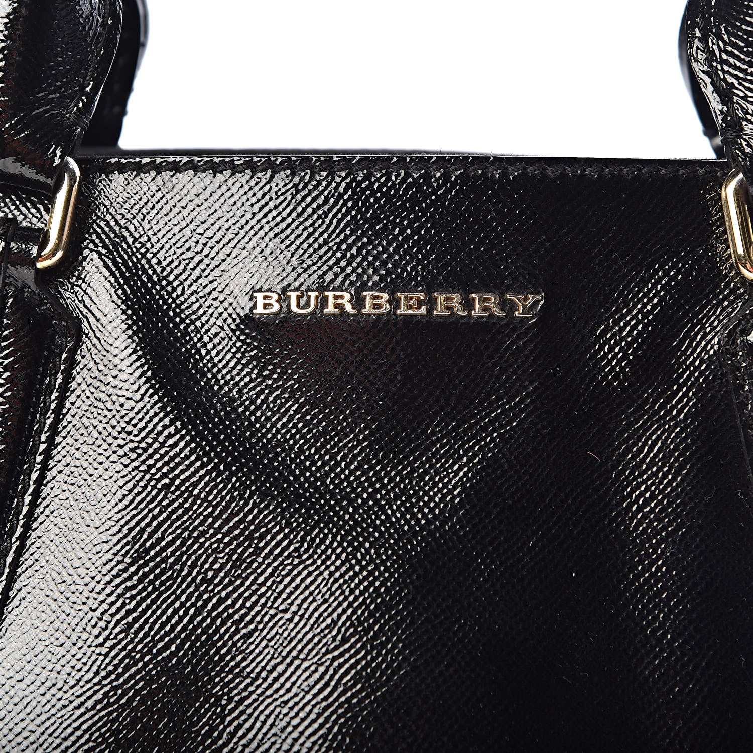 Burberry Patent Suede Zip Detail Tote Black 12 of 13