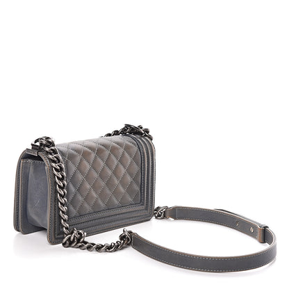Chanel Faded Calfskin Quilted Small Boy Flap Blue 3 of 11