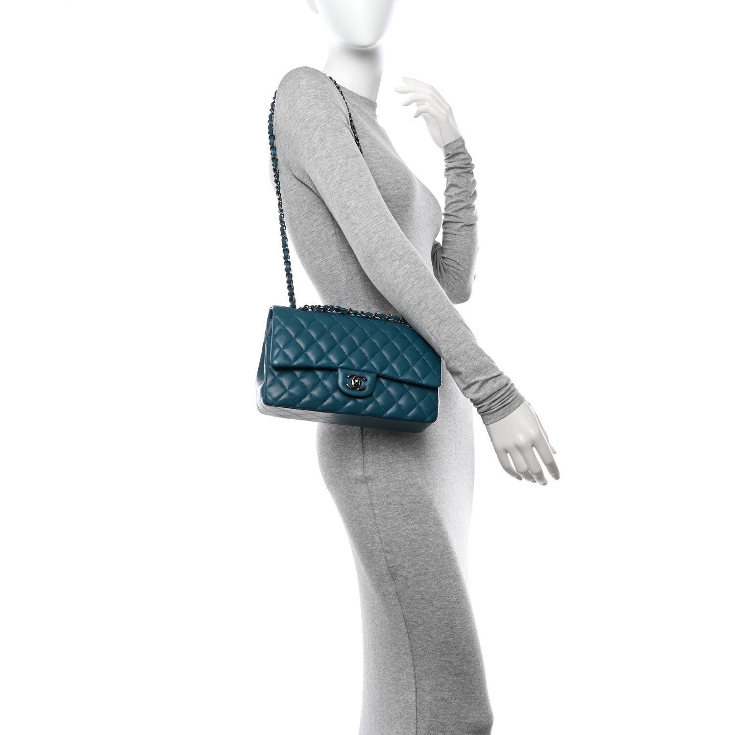 Chanel Lambskin Medium Double Flap Turquoise 2 of 11