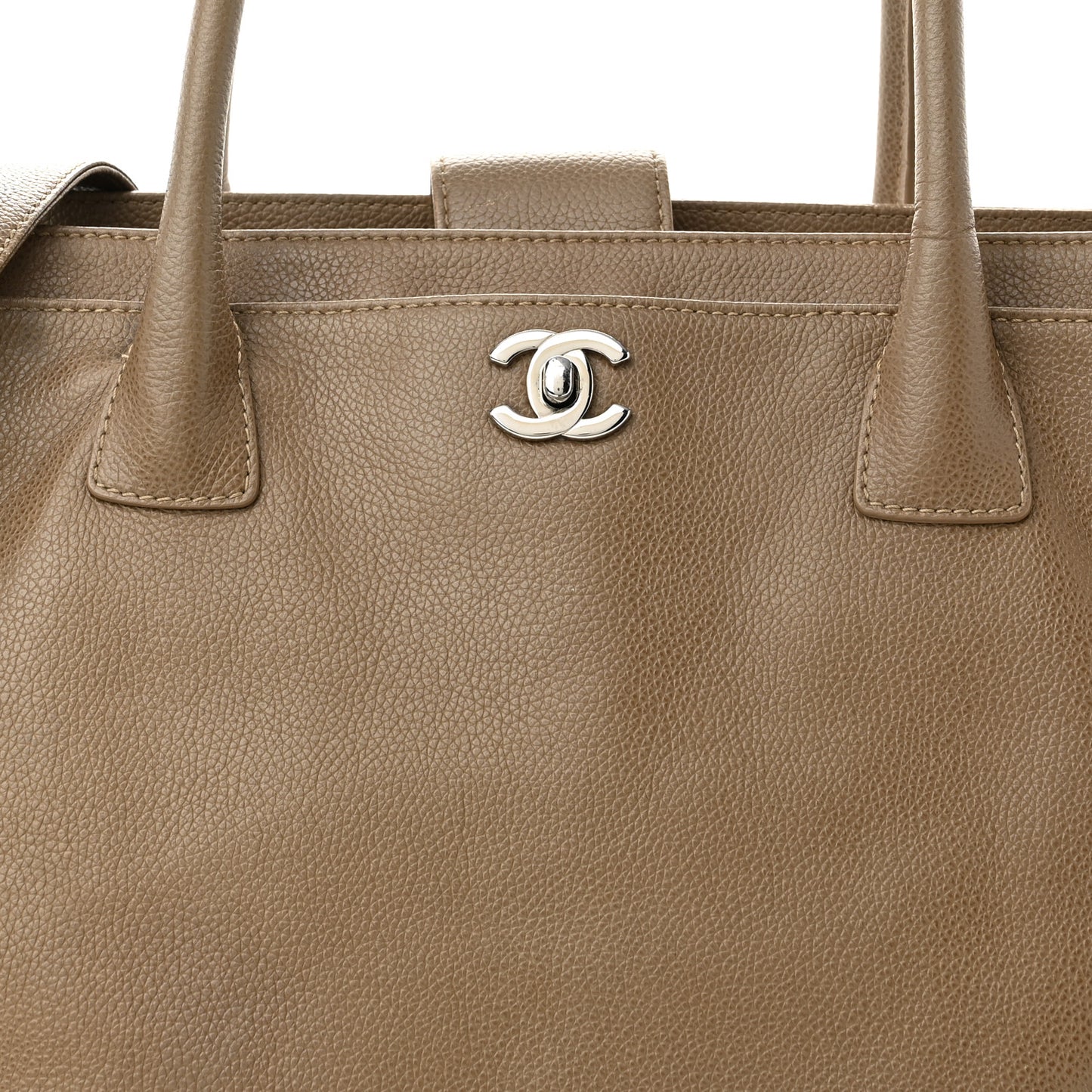 Calfskin Cerf Executive Shopper Tote Light Brown