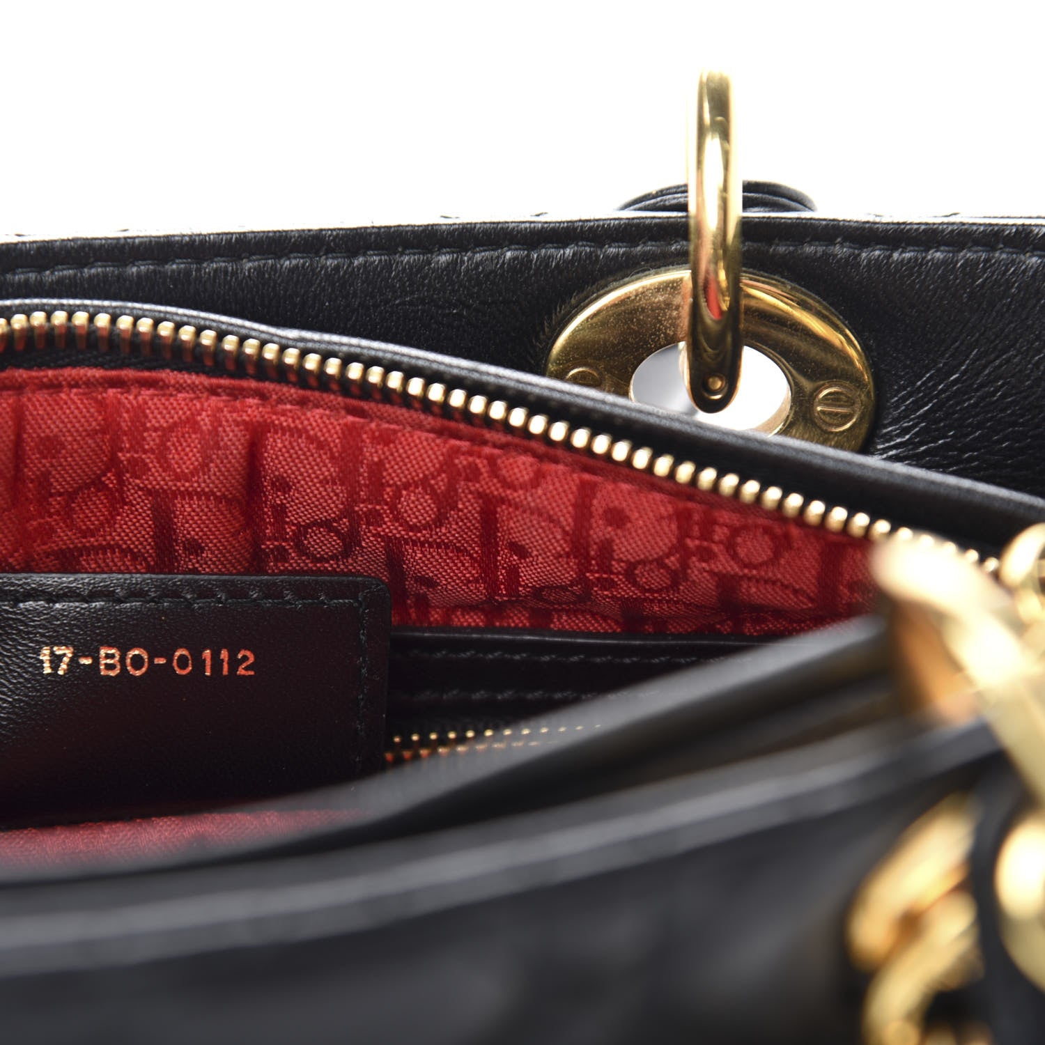 Christian Dior Lambskin Cannage Medium Lady Dior Black 10 of 11