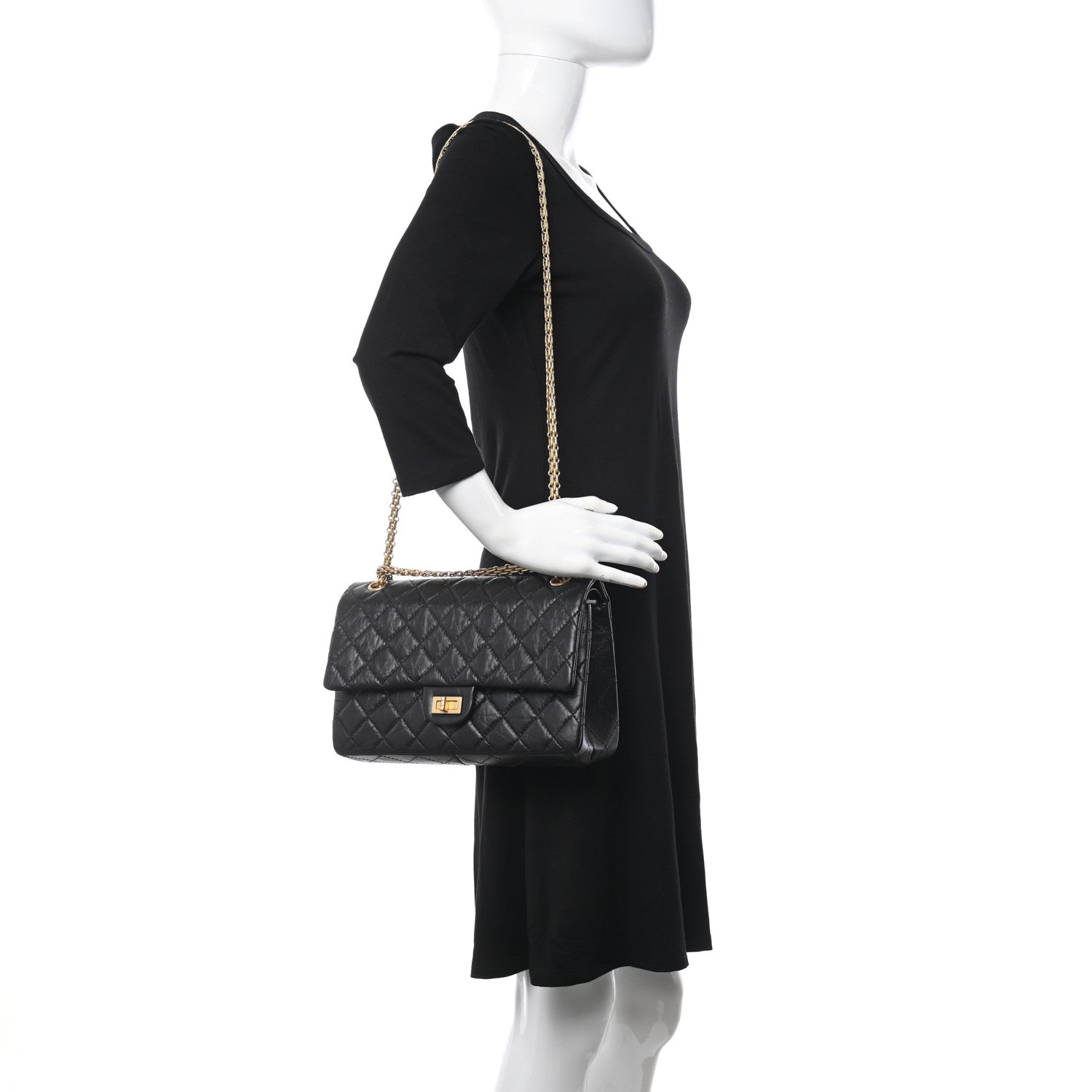 Chanel Aged Calfskin Quilted 2.55 Reissue 226 Flap Black 2 of 12