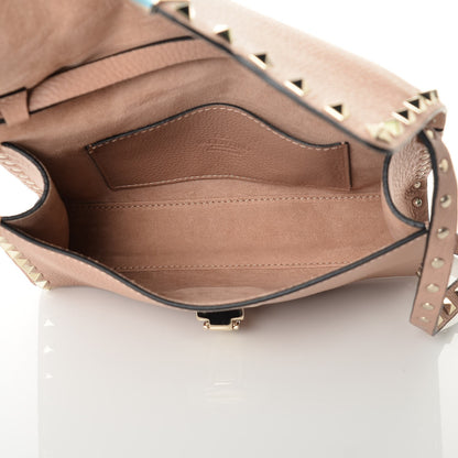 Valentino Garavani Pebbled Calfskin Medium Rockstud Flip Lock Crossbody Bag Skin Sorbet 5 of 8