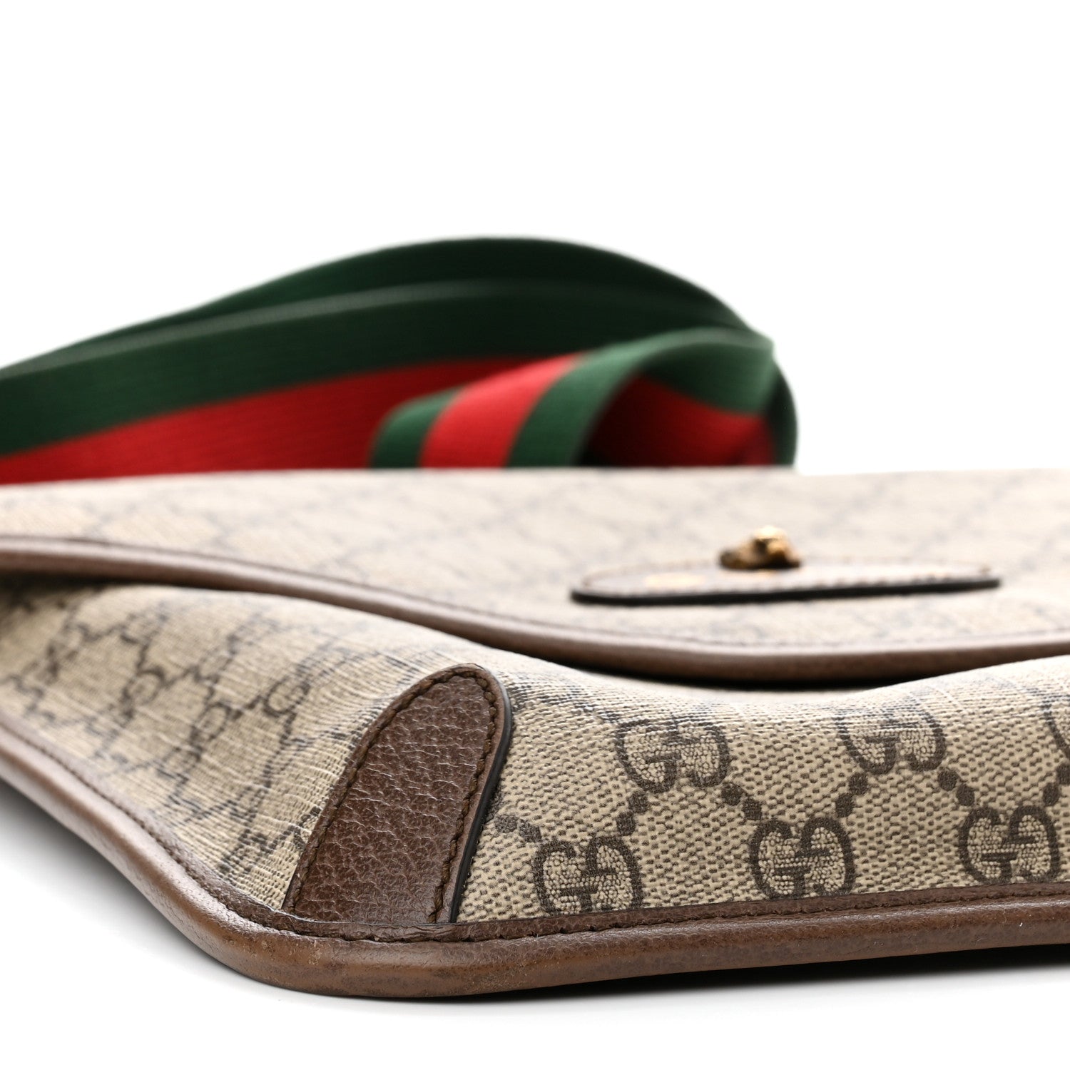 Gucci GG Supreme Monogram Web Medium Neo Vintage Flap Messenger Bag Beige New Acero 9 of 11