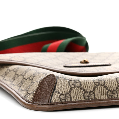 Gucci GG Supreme Monogram Web Medium Neo Vintage Flap Messenger Bag Beige New Acero 9 of 11