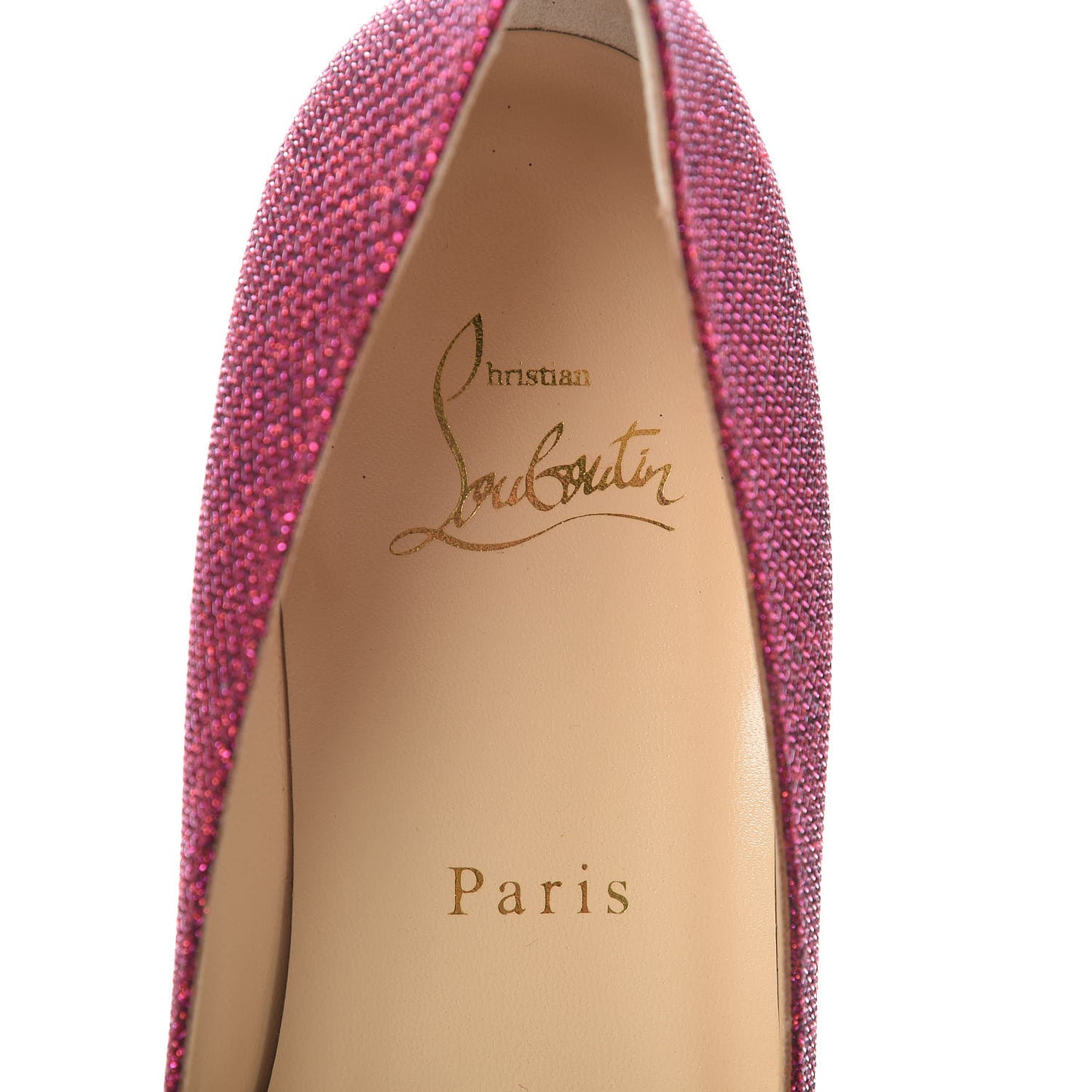 Glitter Veau Velours Heart Embellished Coramia Point Toe Flats 37 Cassis