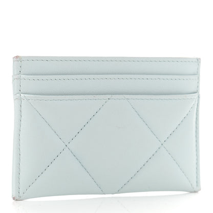Chanel Lambskin Quilted Chanel 19 Card Holder Light Blue 3 of 13