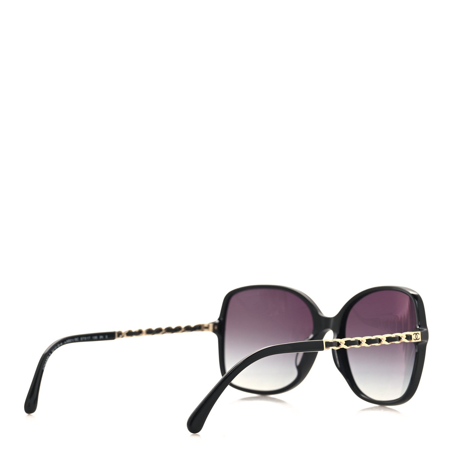 Chanel Acetate Metal Lambskin Square Chain Sunglasses 5210-Q-A Black 4 of 7