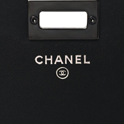 Chanel Aged Calfskin Chevron Quilted Reissue 2.55 Square Wallet On Chain WOC So Black 6 of 10