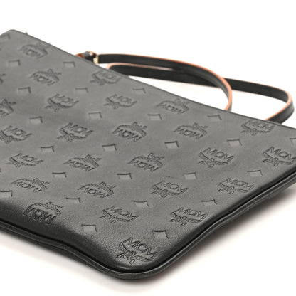 MCM Calfskin Ottomar Monogram Medium Crossbody Pouch Black 9 of 10