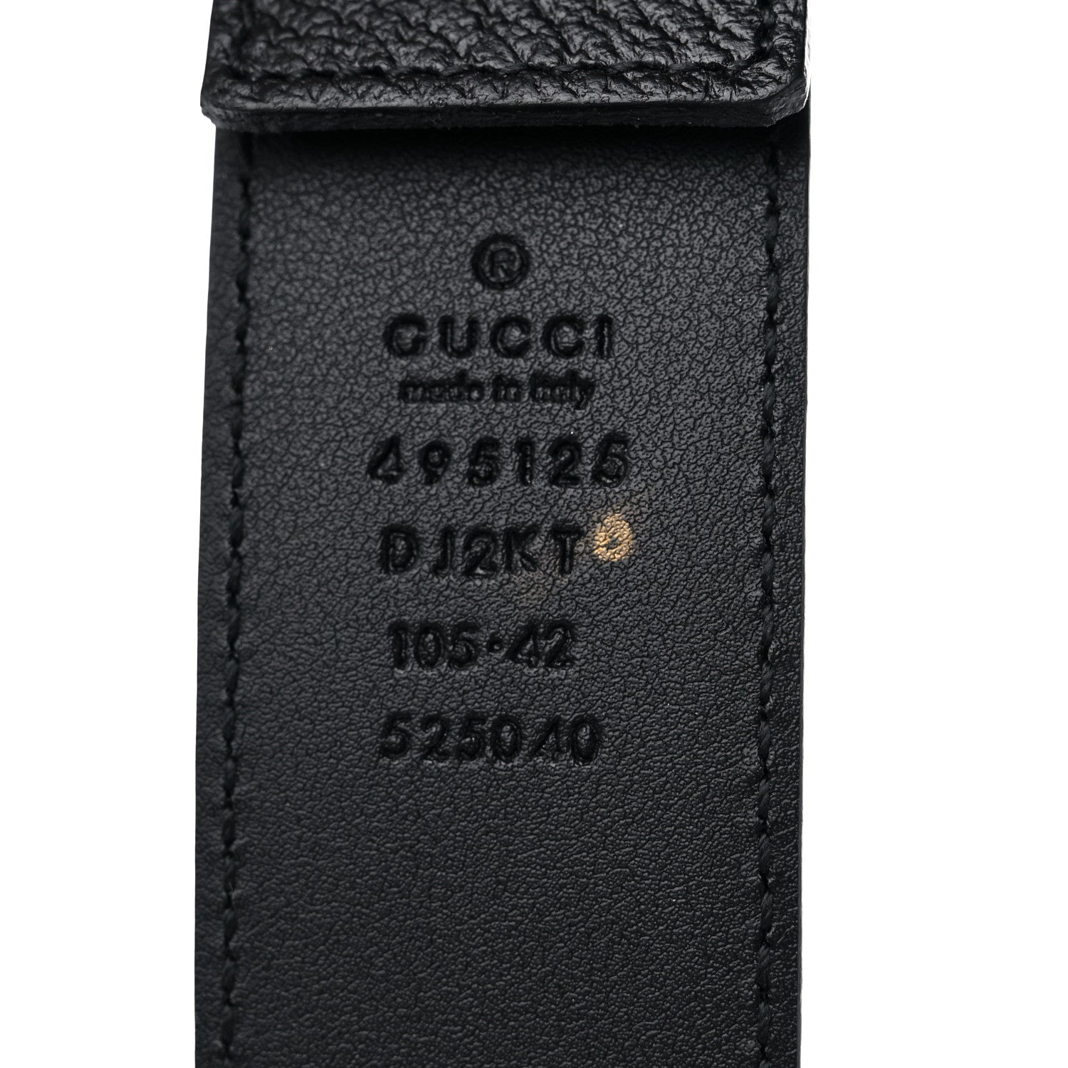Gucci Textured Dollar Calfskin Bees And Stars Print Mens 35mm Belt 105 42 Black Gold 3 of 4