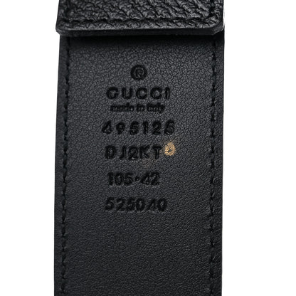 Gucci Textured Dollar Calfskin Bees And Stars Print Mens 35mm Belt 105 42 Black Gold 3 of 4