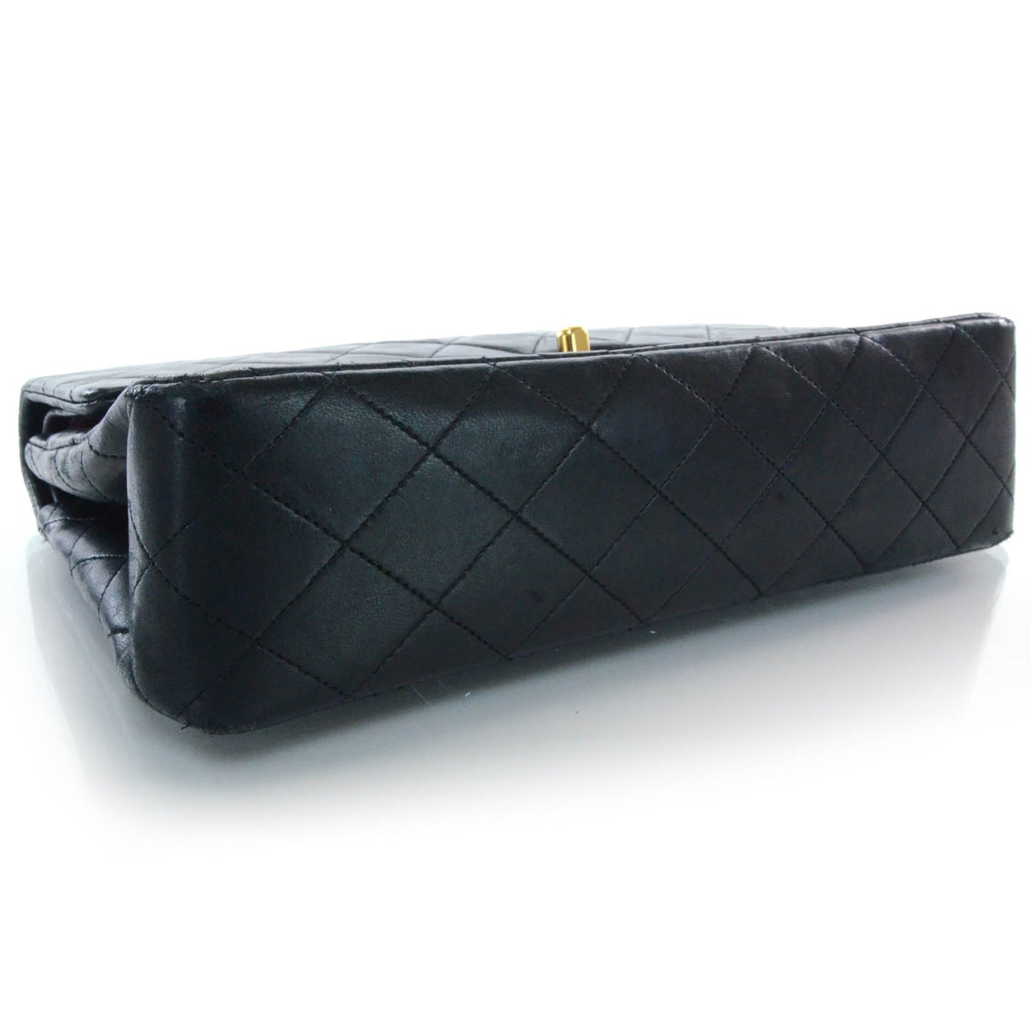 Lambskin Medium Double Flap Black