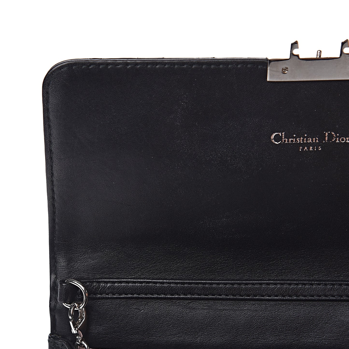Lambskin Cannage Miss Dior Promenade Pouch Black