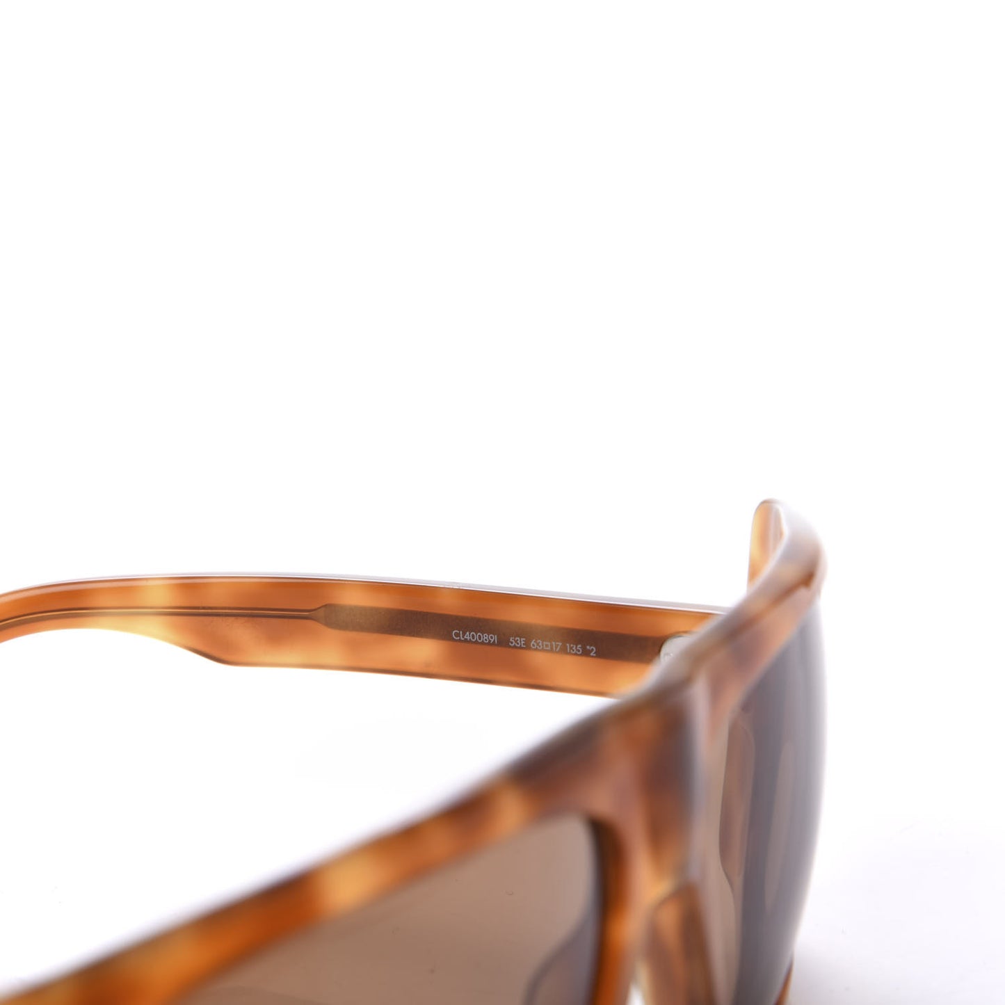 Acetate Curved Flat Top Rectangular Sunglasses CL40089I Brown