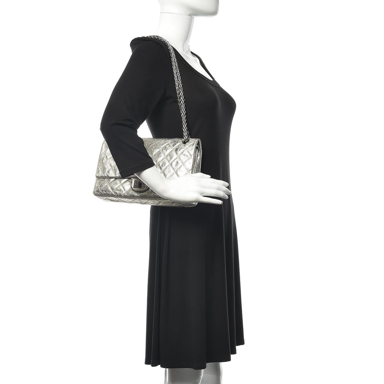 Chanel Metallic Aged Calfskin Quilted 2.55 Reissue 226 Flap Silver 2 of 10