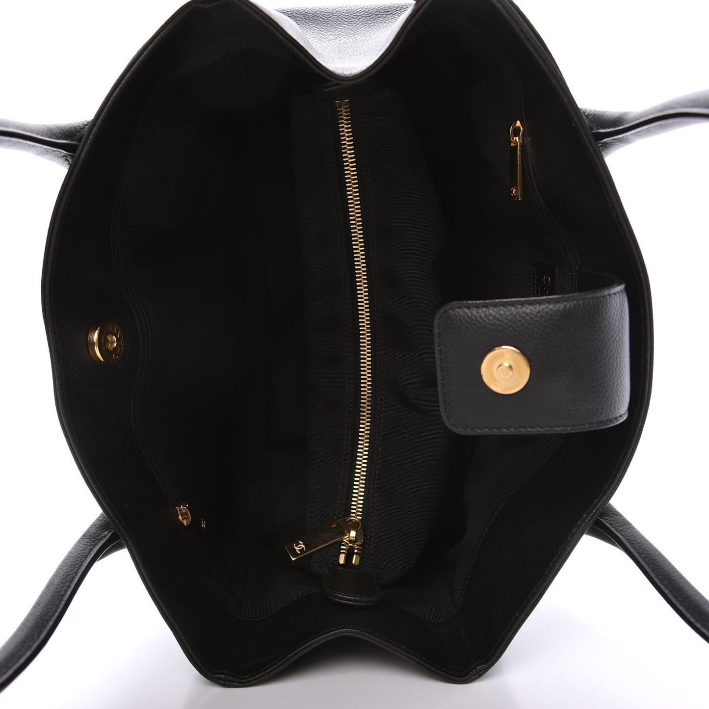 Calfskin Small Cerf Executive Shopper Tote Black