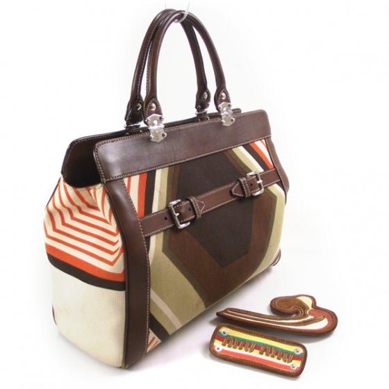 Canvas Geometric Pin Satchel