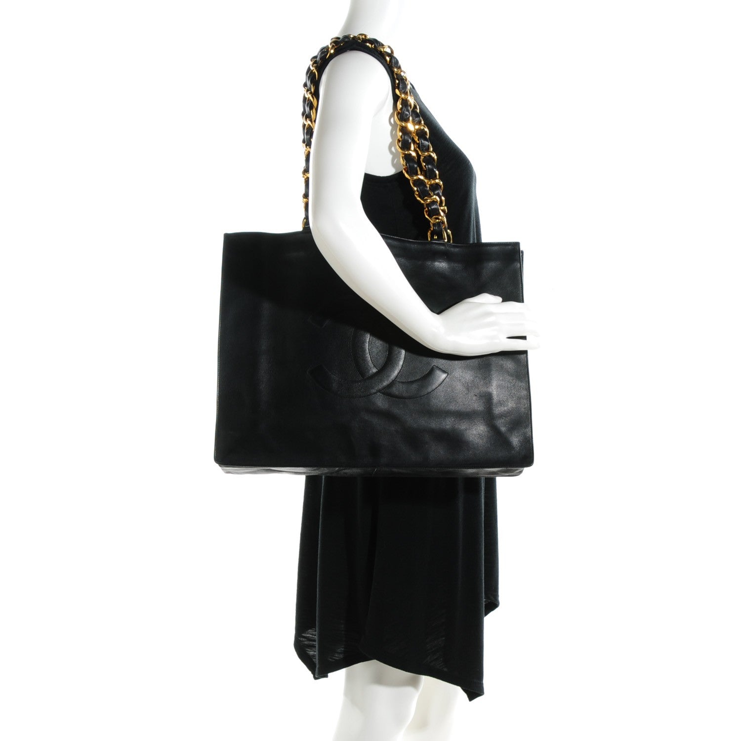 Chanel Lambskin CC Tote Black 2 of 6