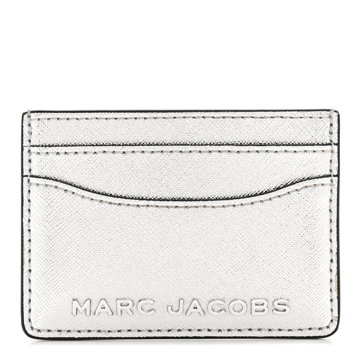 Metallic Saffiano Cardholder Silver