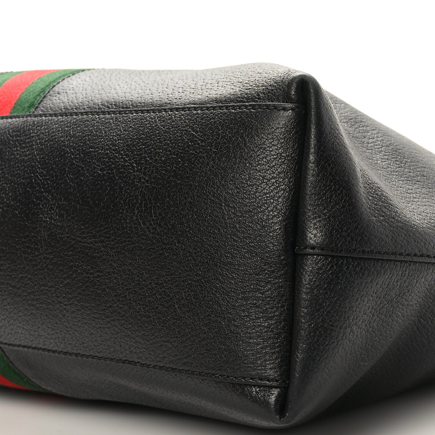 Gucci Textured Calfskin Web Medium Ophidia Shopping Tote Black 9 of 9