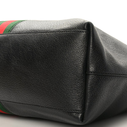 Gucci Textured Calfskin Web Medium Ophidia Shopping Tote Black 9 of 9