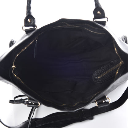 Balenciaga Chevre Gold Metallic Edge Hardware City Black 7 of 10