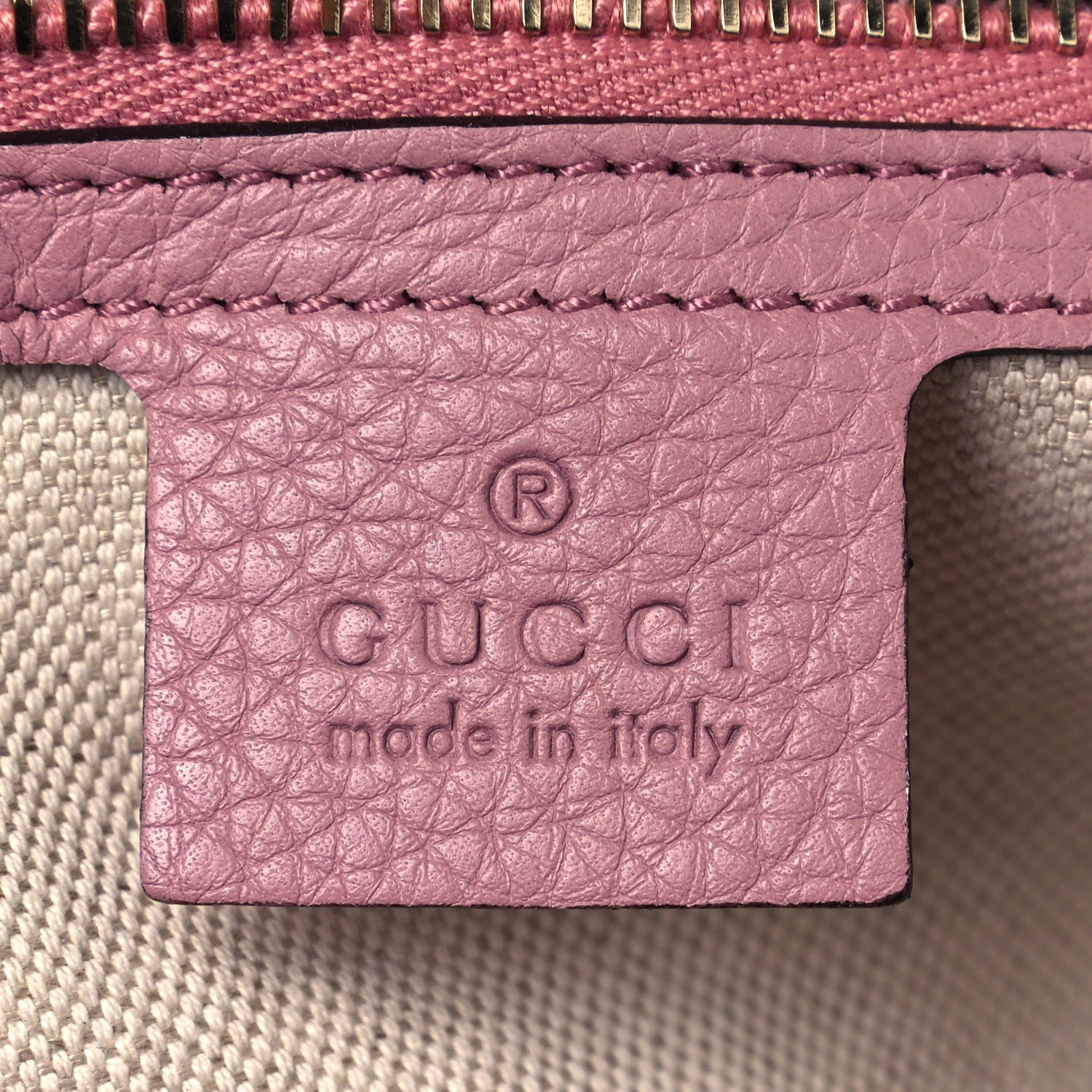 Gucci Pebbled Calfskin Medium Bamboo Shopper Tote Pink 5 of 13