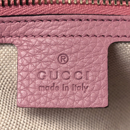 Gucci Pebbled Calfskin Medium Bamboo Shopper Tote Pink 5 of 13