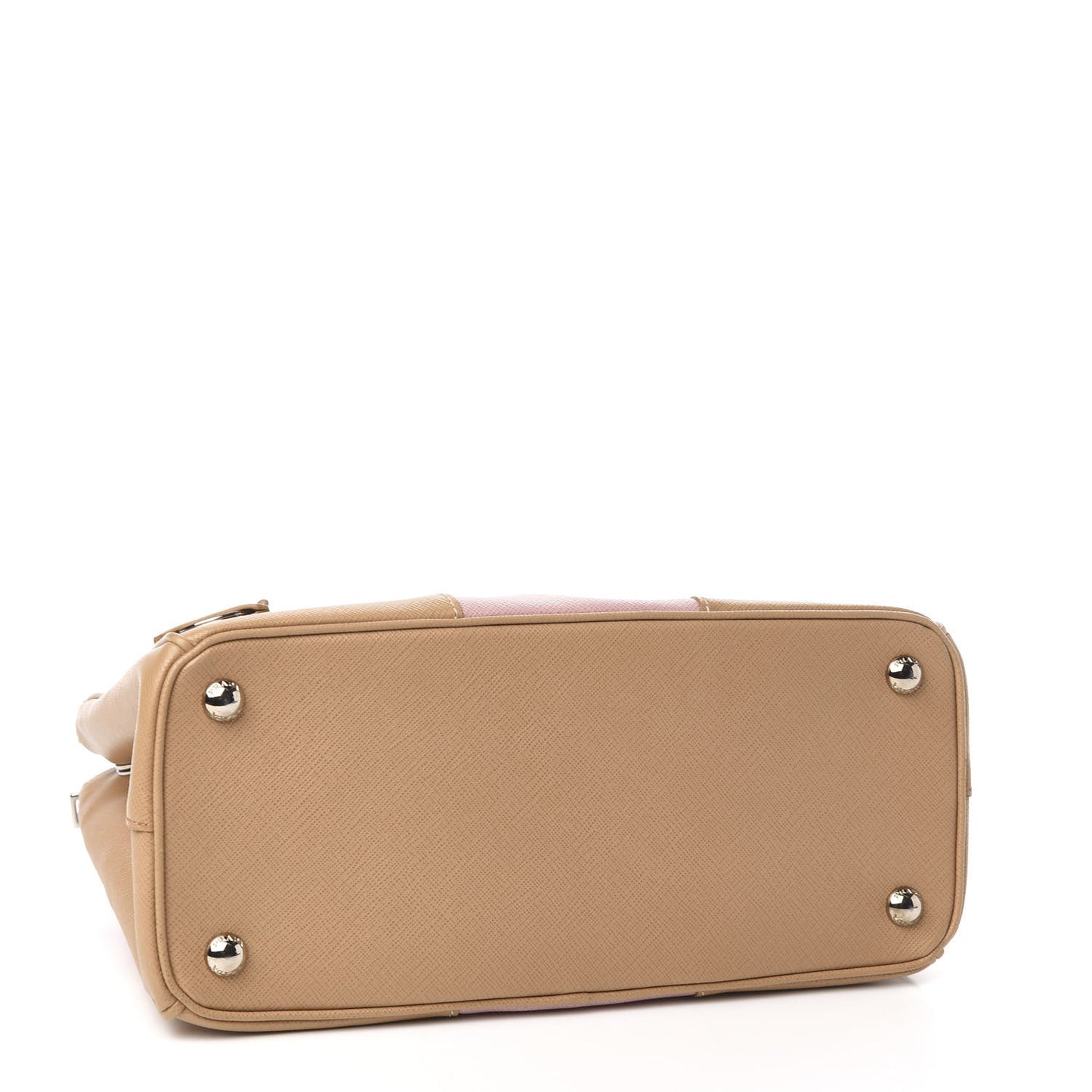 Saffiano Small Bi-Color Galleria Double Zip Tote Pesco Naturale