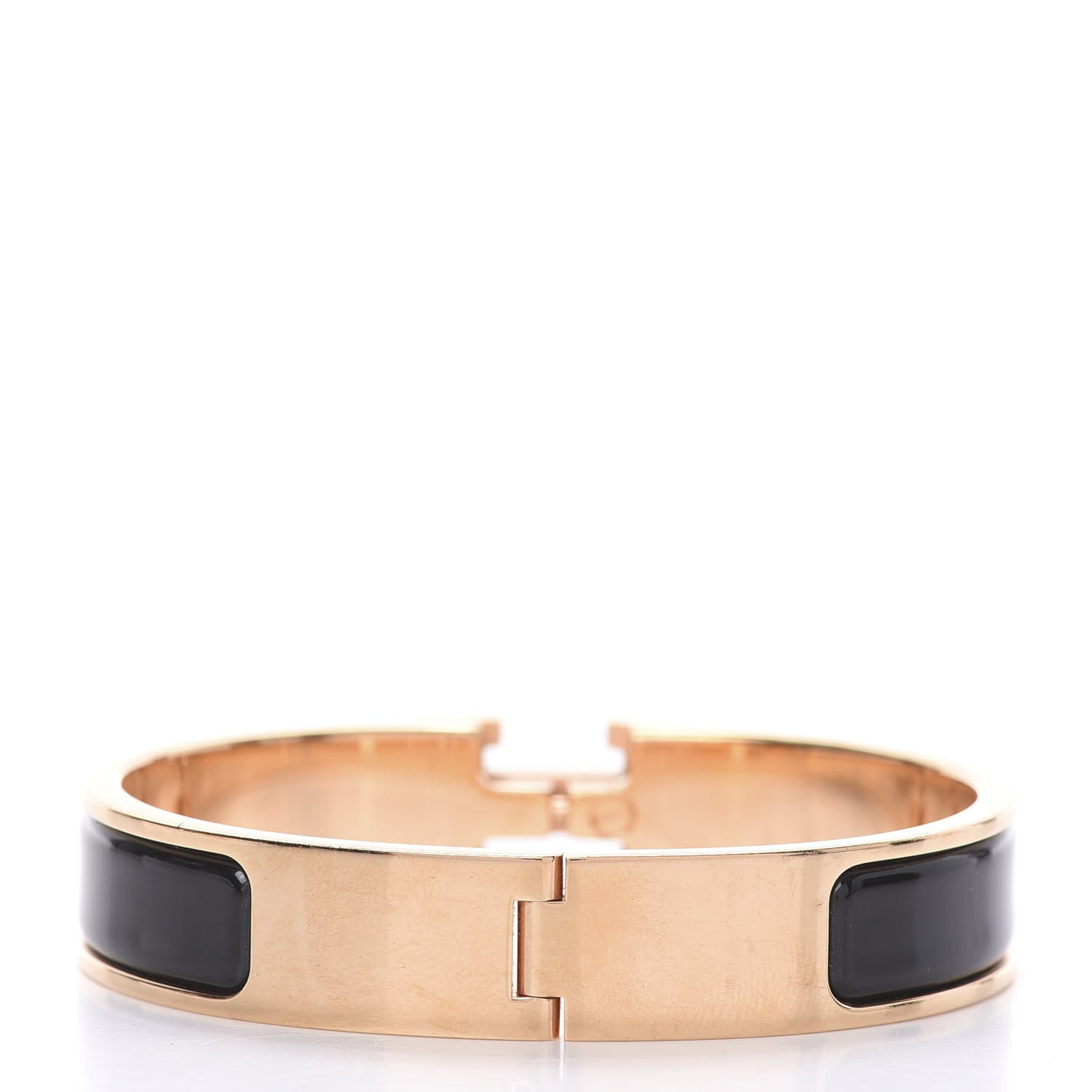 Enamel Narrow Clic Clac H Bracelet PM Black