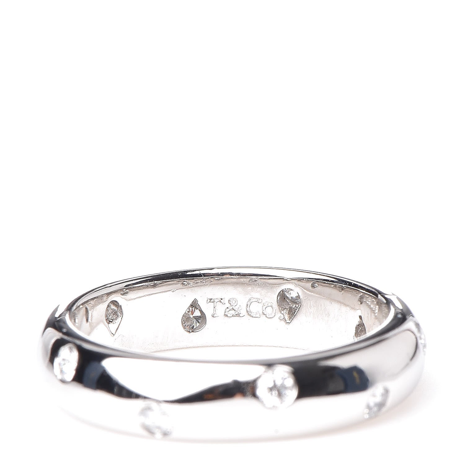 Tiffany Platinum Diamond Elsa Peretti Etoile Band Ring 49 4.75 4 of 6
