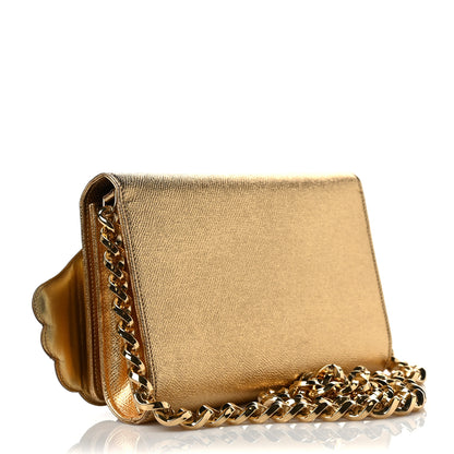 Dolce & Gabbana Metallic Calfskin Crystal Embellished DG Wing Shoulder Bag Gold Multicolor 2 of 8